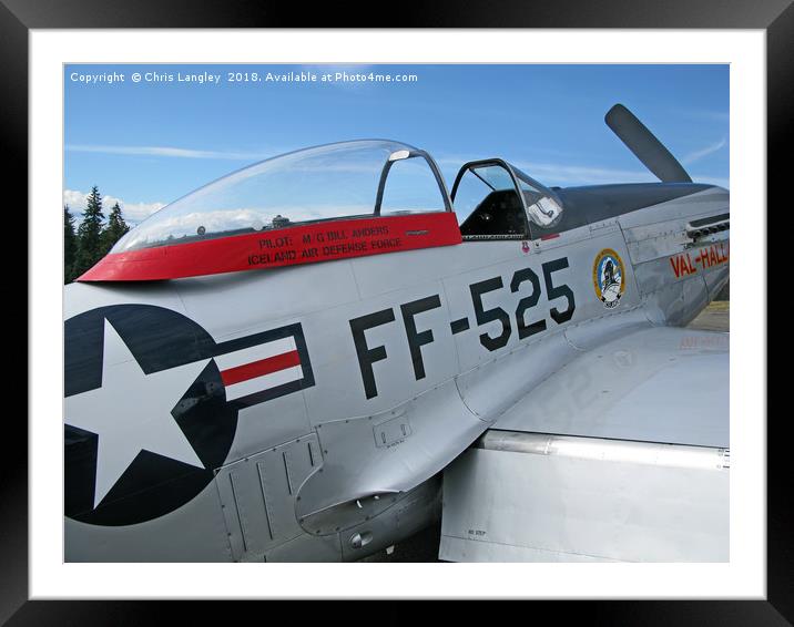 Mustang P-51 VAL-HALLA, Major General Bill Anders  Framed Mounted Print by Chris Langley