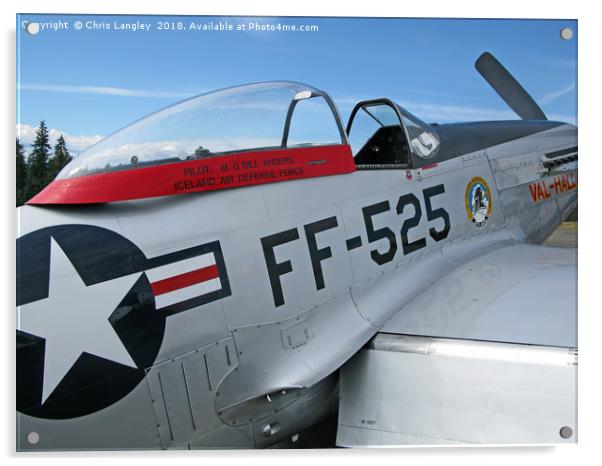 Mustang P-51 VAL-HALLA, Major General Bill Anders  Acrylic by Chris Langley