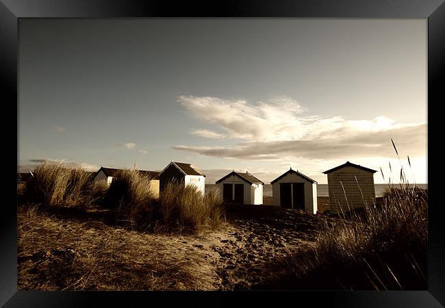 Beach huts at Southwold Framed Print by Simon Wrigglesworth