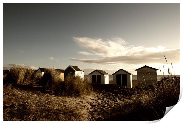 Beach huts at Southwold Print by Simon Wrigglesworth