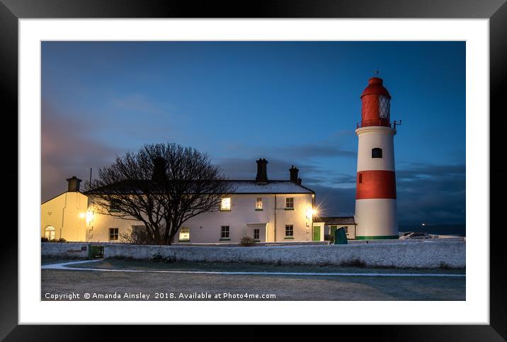 Souter Lighthouse Framed Mounted Print by AMANDA AINSLEY