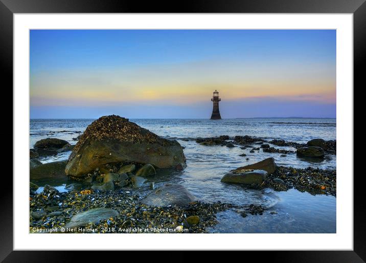 Whiteford Lighthouse Framed Mounted Print by Neil Holman