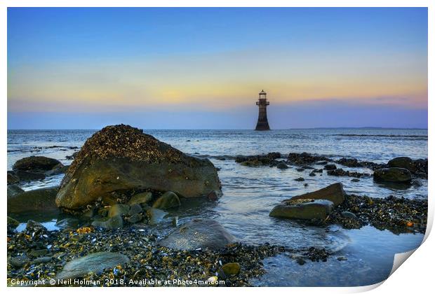Whiteford Lighthouse Print by Neil Holman