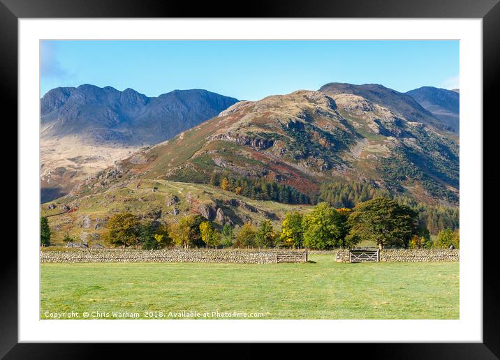 Crinkle  Crags  Lake District in early autumn Framed Mounted Print by Chris Warham