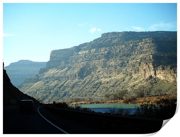 Colorado River, light and dark Print by Patti Barrett