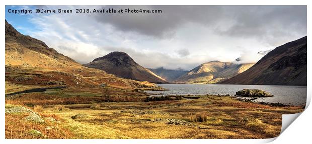 Wastwater and the Wasdale Fells Print by Jamie Green