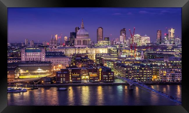 St Pauls Cathedral by night Framed Print by George Robertson