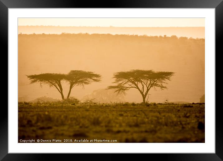 Kenyan Morning Framed Mounted Print by Dennis Platts