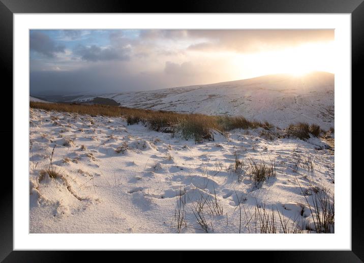 Sunset over Fan Fawr Framed Mounted Print by Ramas King
