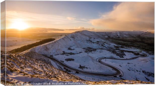 A snowy day on Mam Tor Canvas Print by David Oxtaby  ARPS
