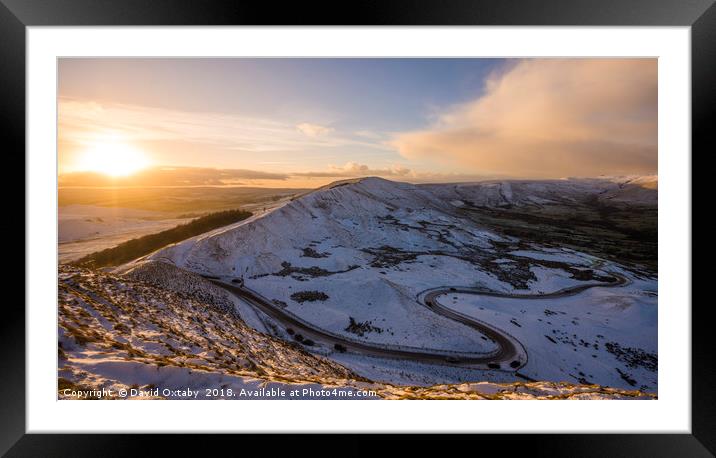 A snowy day on Mam Tor Framed Mounted Print by David Oxtaby  ARPS