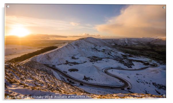 A snowy day on Mam Tor Acrylic by David Oxtaby  ARPS
