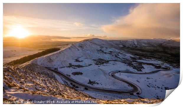 A snowy day on Mam Tor Print by David Oxtaby  ARPS