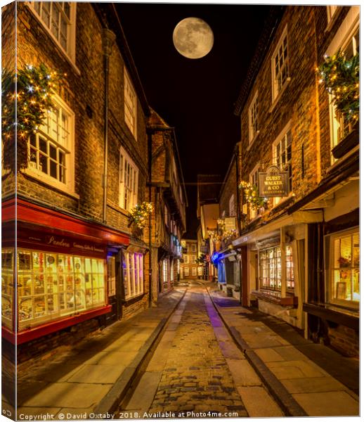 Moonrise over the Shambles Canvas Print by David Oxtaby  ARPS