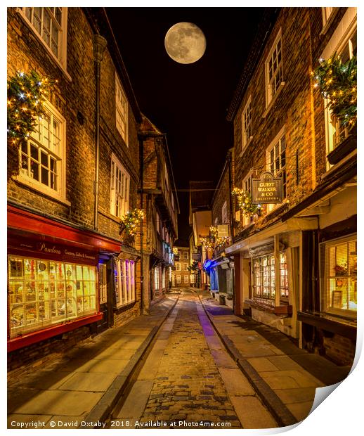 Moonrise over the Shambles Print by David Oxtaby  ARPS