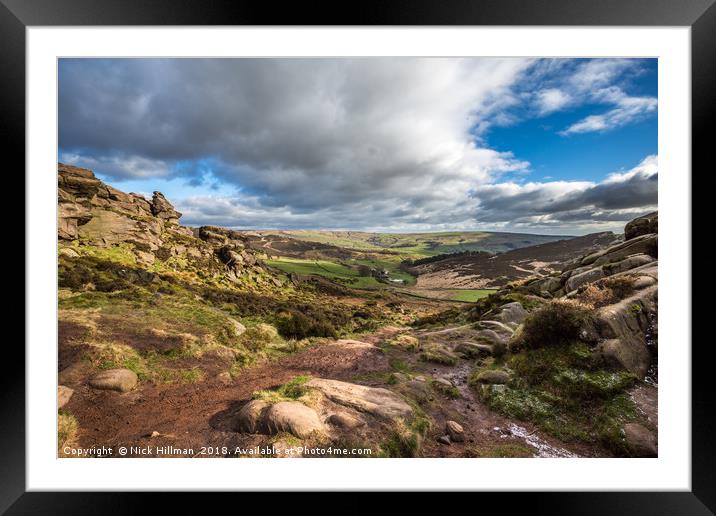 The valley, The Roaches, Peak District, UK Framed Mounted Print by Nick Hillman