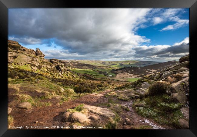 The valley, The Roaches, Peak District, UK Framed Print by Nick Hillman