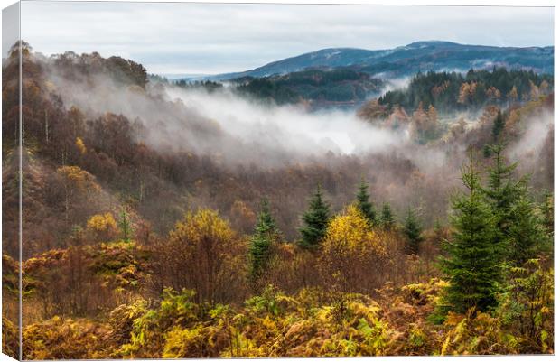 Misty morning on Dukes Pass Canvas Print by George Robertson