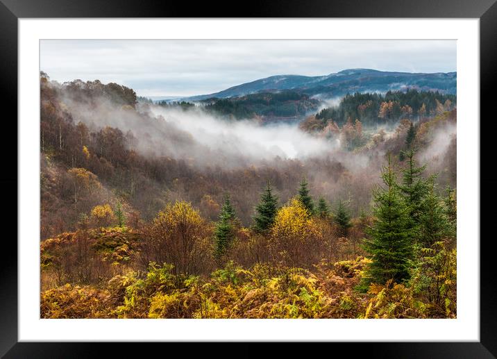 Misty morning on Dukes Pass Framed Mounted Print by George Robertson
