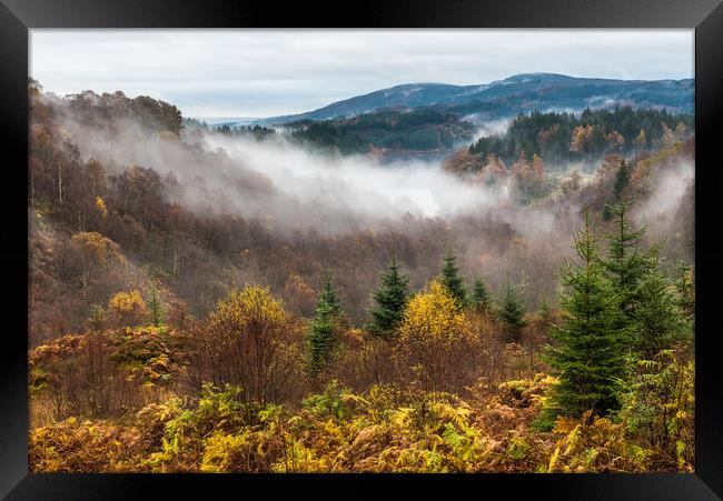 Misty morning on Dukes Pass Framed Print by George Robertson