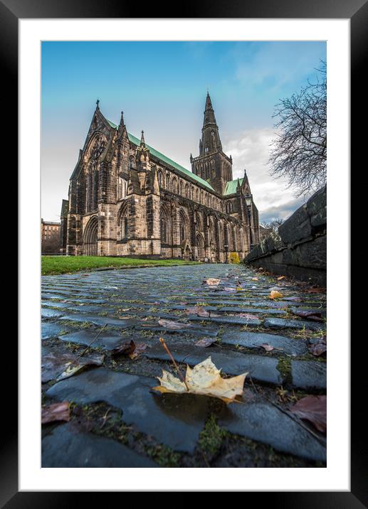 Glasgow Cathedral Cobbles Framed Mounted Print by George Robertson