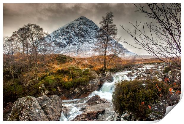 Buachaille Etive Mor, Glencoe in Winter Print by George Robertson