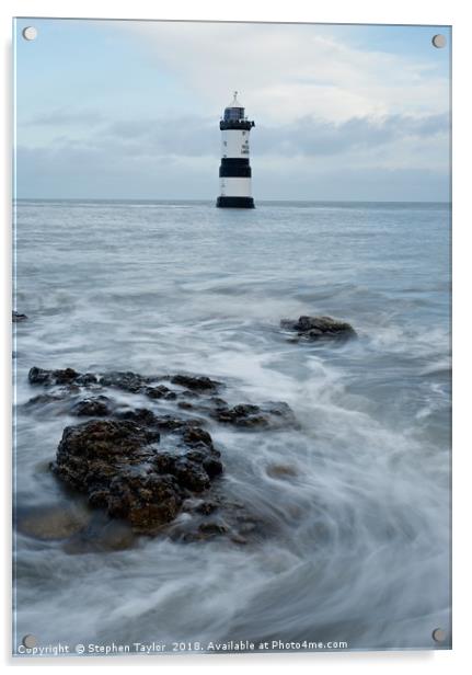 Penmon Lighthouse Acrylic by Stephen Taylor