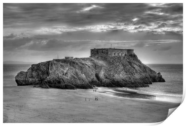 St Catherine's Island, Tenby, Pembrokeshire, South Print by David Tanner