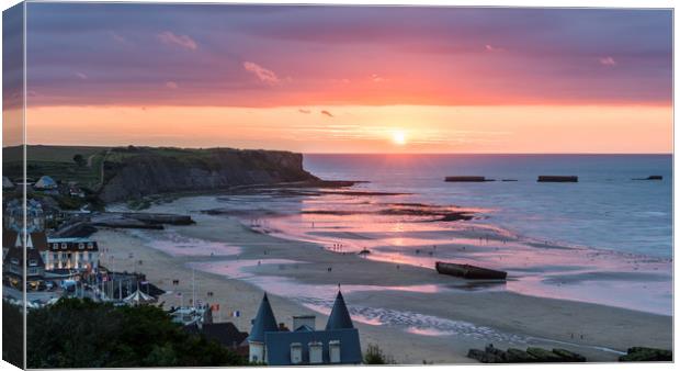 Mulberry Harbour at Arromanches Canvas Print by George Robertson