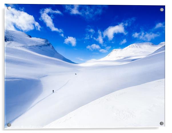 Rondane ski touring. Norway Acrylic by geoff shoults