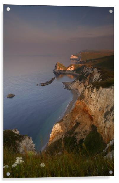Sunrise near Durdle Door on the Dorset Coast Acrylic by Ashley Chaplin