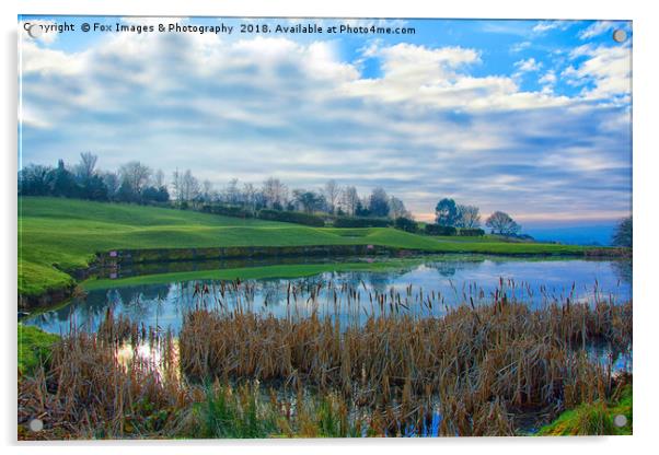  The Pond At Walmersley Golf Club Acrylic by Derrick Fox Lomax
