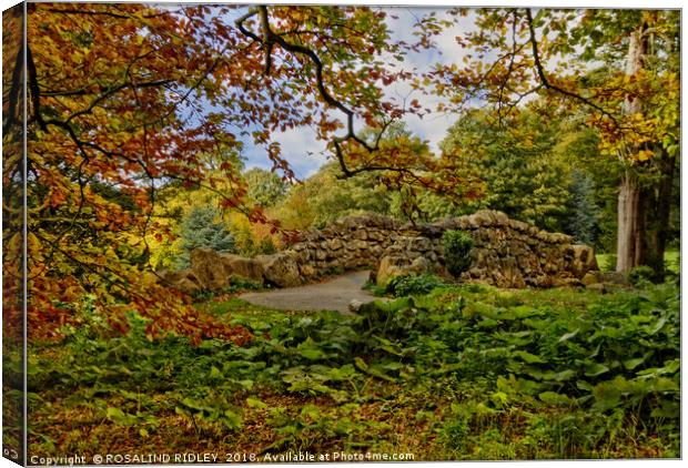 "Little stone bridge in the park" Canvas Print by ROS RIDLEY