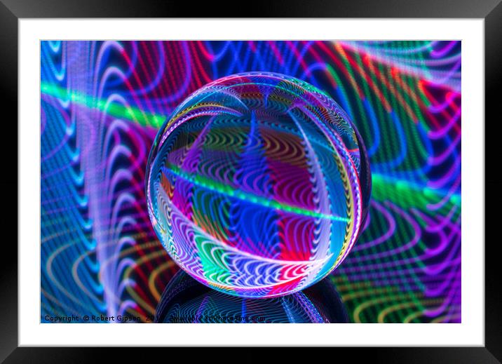 Abstract art Colours in the crystal ball Framed Mounted Print by Robert Gipson