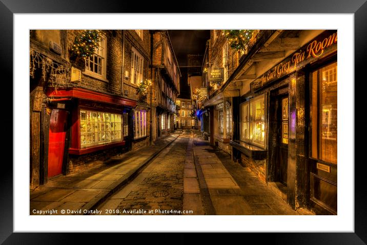 Christmas eve at the Shambles Framed Mounted Print by David Oxtaby  ARPS