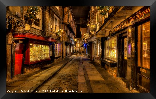 Christmas eve at the Shambles Framed Print by David Oxtaby  ARPS