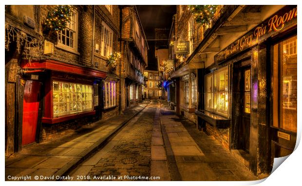 Christmas eve at the Shambles Print by David Oxtaby  ARPS