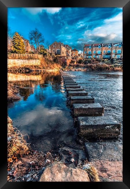 Stepping Stones at Morpeth Framed Print by Phil Page
