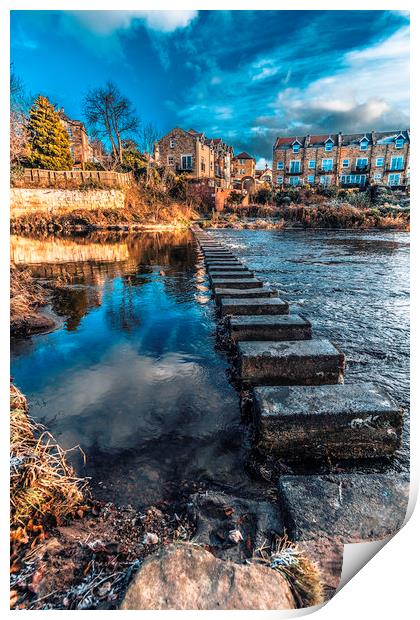 Stepping Stones at Morpeth Print by Phil Page