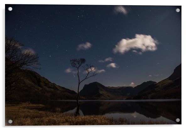 Buttermere by night Acrylic by George Robertson