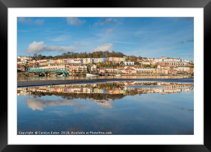 Bristol Harbourside Reflected Framed Mounted Print by Carolyn Eaton