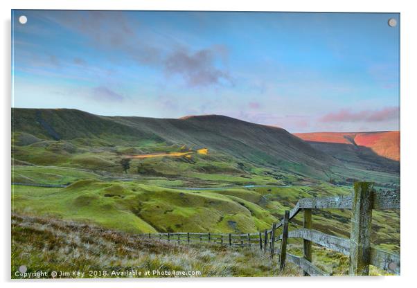 The Great Ridge from Mam Tor Acrylic by Jim Key