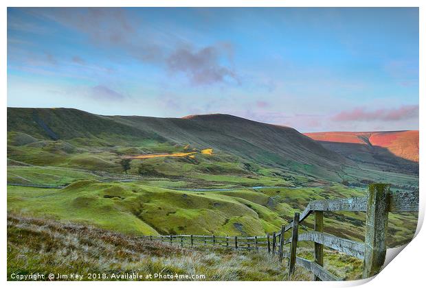 The Great Ridge from Mam Tor Print by Jim Key