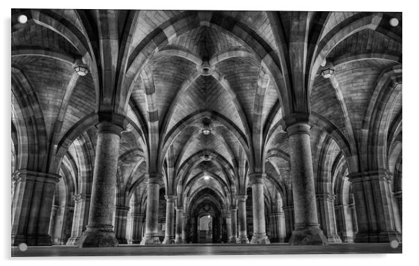 Glasgow University Cloisters Acrylic by George Robertson