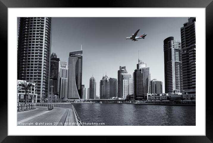 Dubai Marina Framed Mounted Print by phil pace