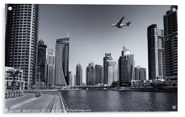 Dubai Marina Acrylic by phil pace