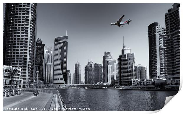 Dubai Marina Print by phil pace
