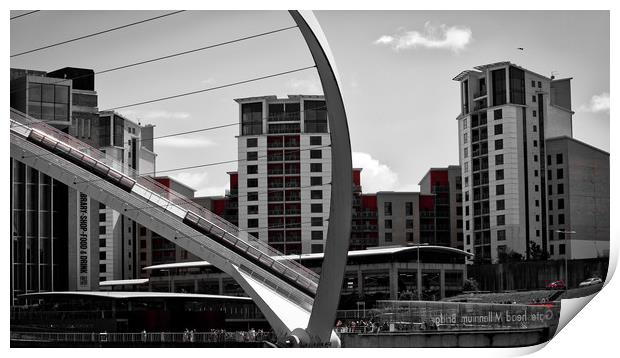 Abstract Millennium Bridge over the River Tyne Print by Phil Page