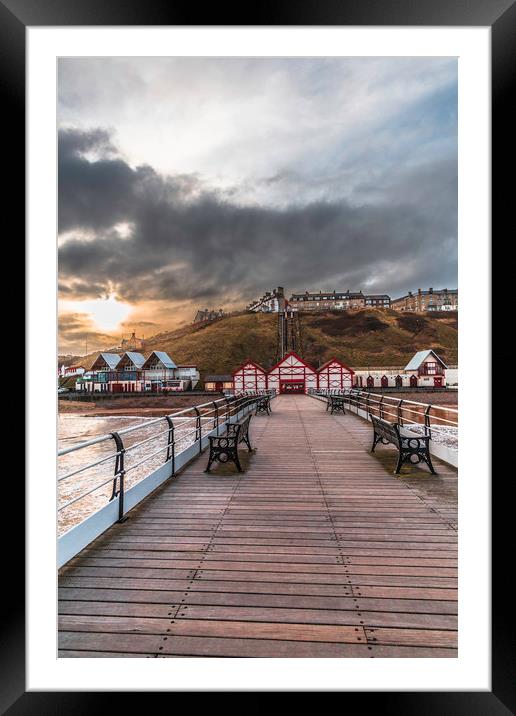 View from the Pier up to Saltburn Town Framed Mounted Print by Phil Page