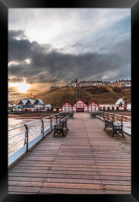 View from the Pier up to Saltburn Town Framed Print by Phil Page